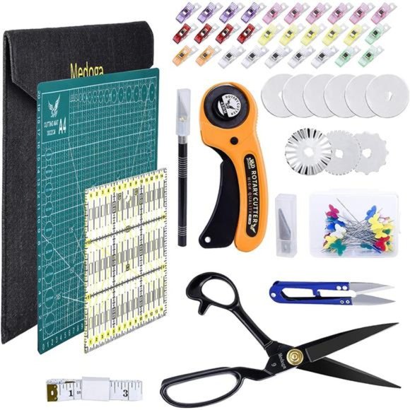 104Pcs Rotary Cutters Rotary Cutter Set with Cutting Mat Patchwork Ruler